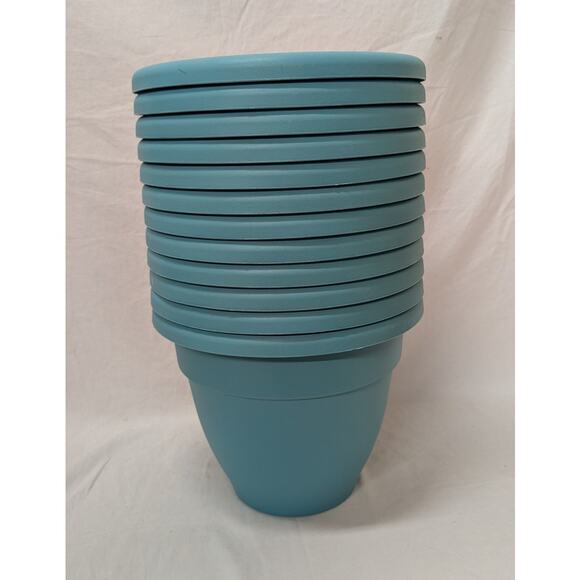 H.C. Companies Other - Set of 12 H.C. Companies Caribbean Planter Pots Dusty Teal 8" Tall